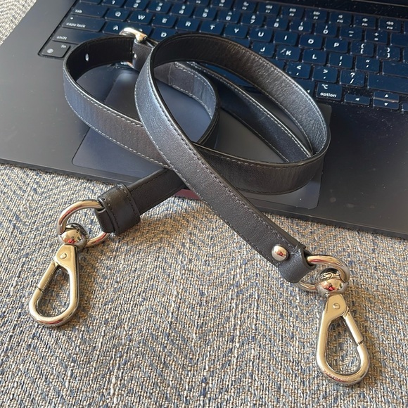 COACH Black Leather Adjustable Replacement Strap - Picture 1 of 16